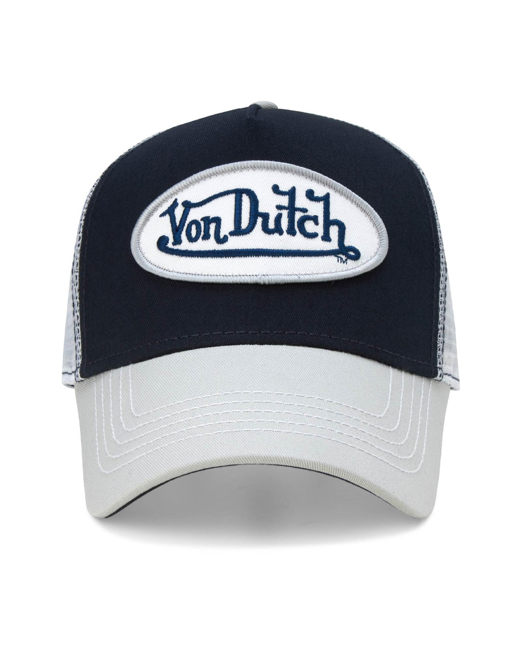 Von Dutch Unisex Trucker Hat - Curved Bill Mesh Back Retro Classic Colorblock Snapback Baseball Cap for Men and Women