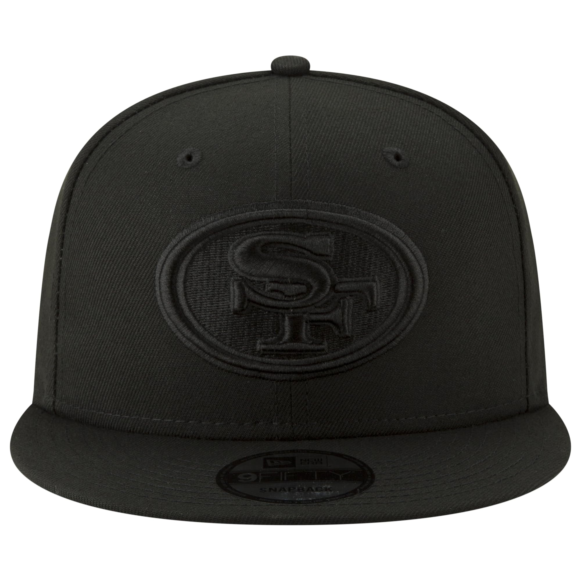 New Era NFL 9FIFTY Black On Black Adjustable Snapback Hat Cap One Size Fits All (San Francisco 49ers)