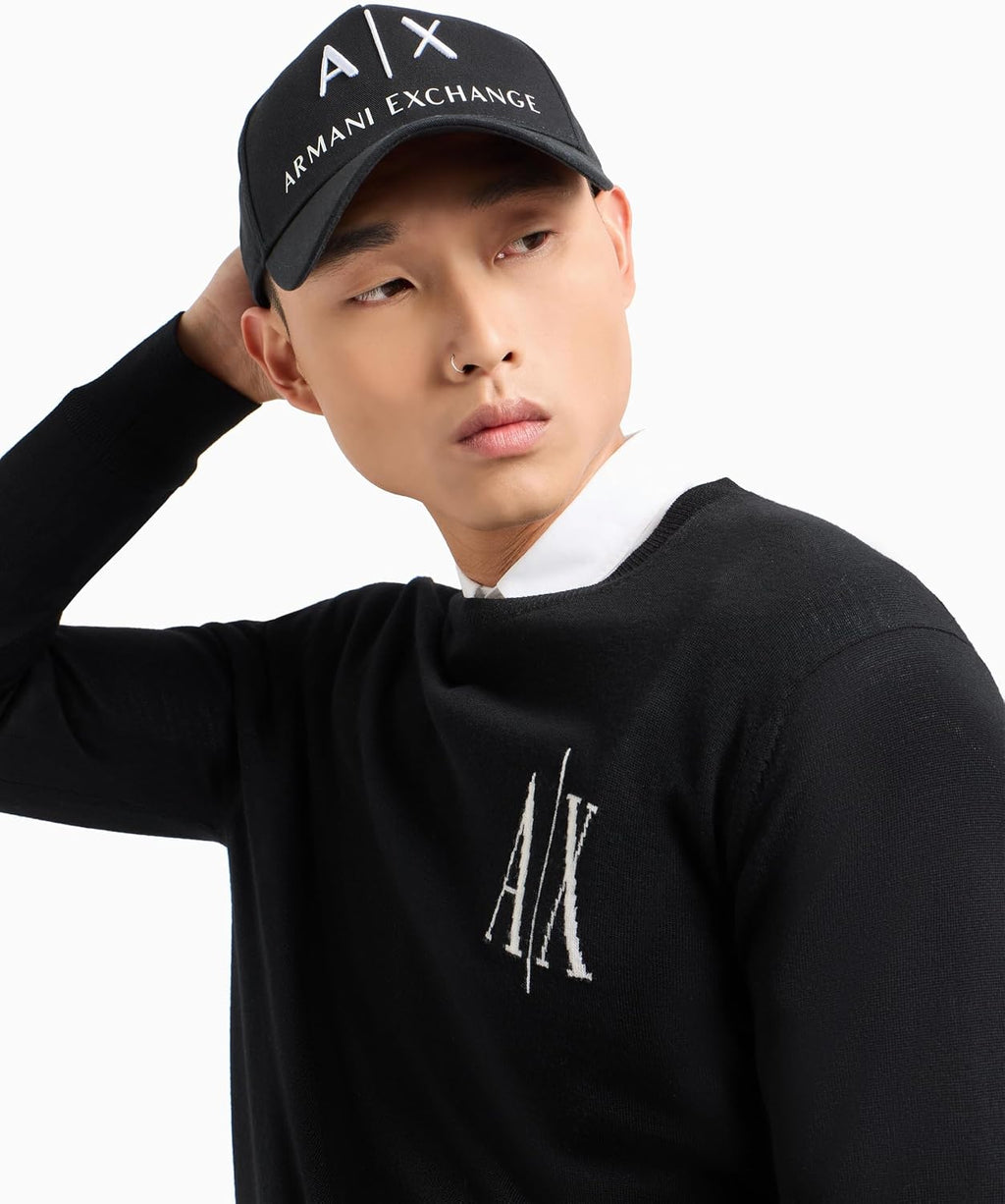 Armani Exchange Mens Corporate Logo Baseball Hat