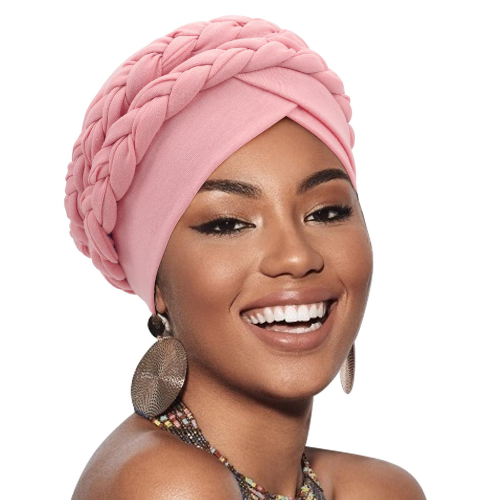 African Women Turban Caps Pre-Tied Twisted Turbans Head Scarf for Women Hair Wraps Cover Beanie Cancer Chemo Headwear