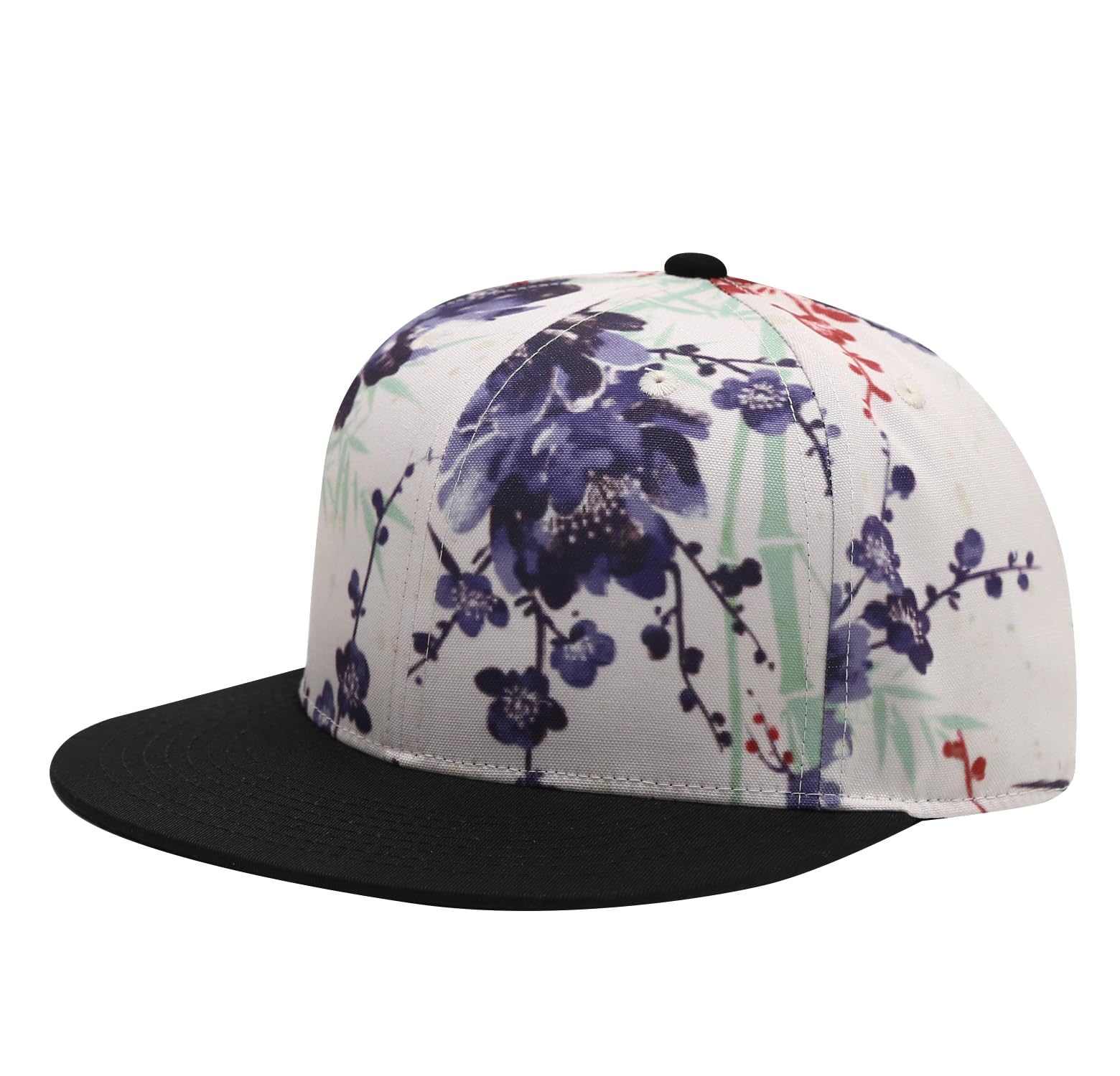 Quanhaigou Snapback Hat for Men Women,Hip Hop Style Colorful Flat Bill Hats Teens Adjustable Baseball Cap