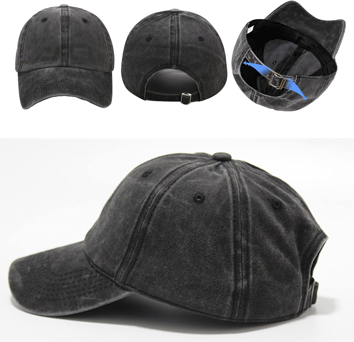 5/6 Packs Vintage Washed Plain Baseball Cap Distressed Dad Golf Hat for Men Women