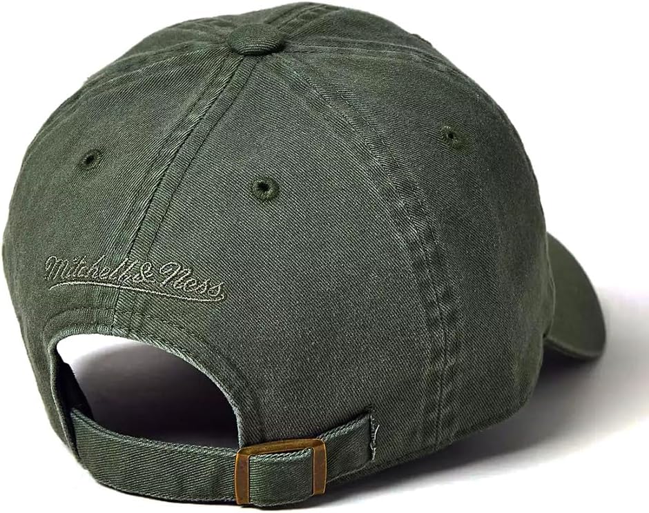 Mitchell & Ness NY New York Yankees Classic Dad Strapback Cap, Adjustable Hat Olive