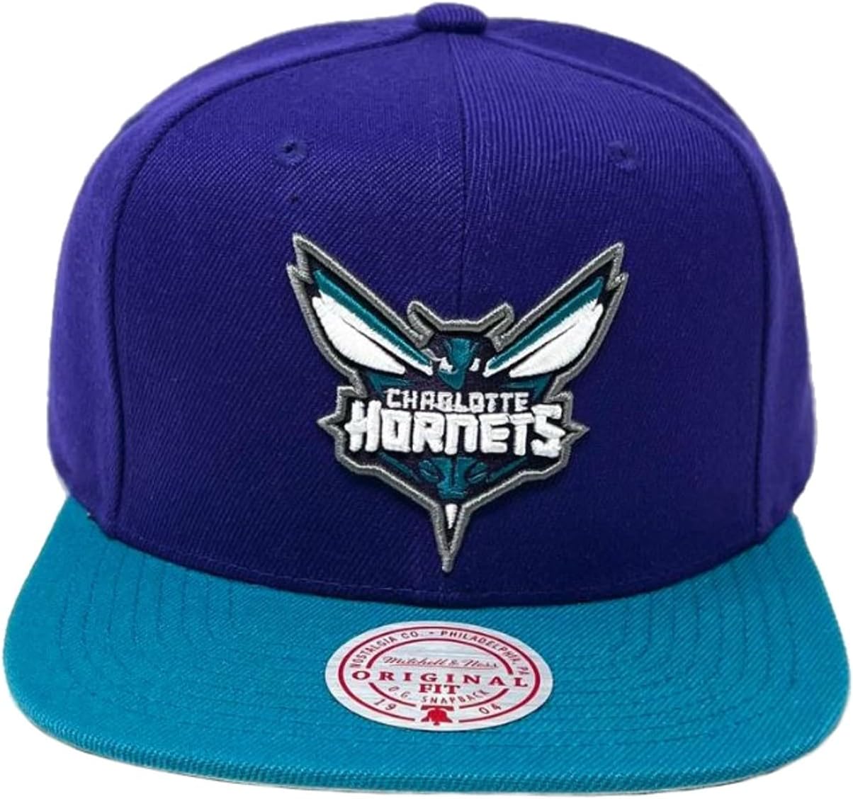 Mitchell & Ness Charlotte Hornets Core Basic Snapback Adjustable Hat Cap - Purple