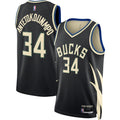 Giannis Antetokounmpo Milwaukee Bucks NBA Kids Youth 8-20 Black Statement Edition Swingman Jersey