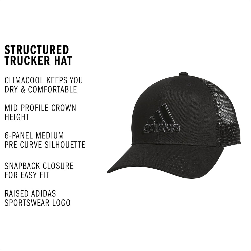 adidas Unisex Trucker Hat – Sport Snapback Cap