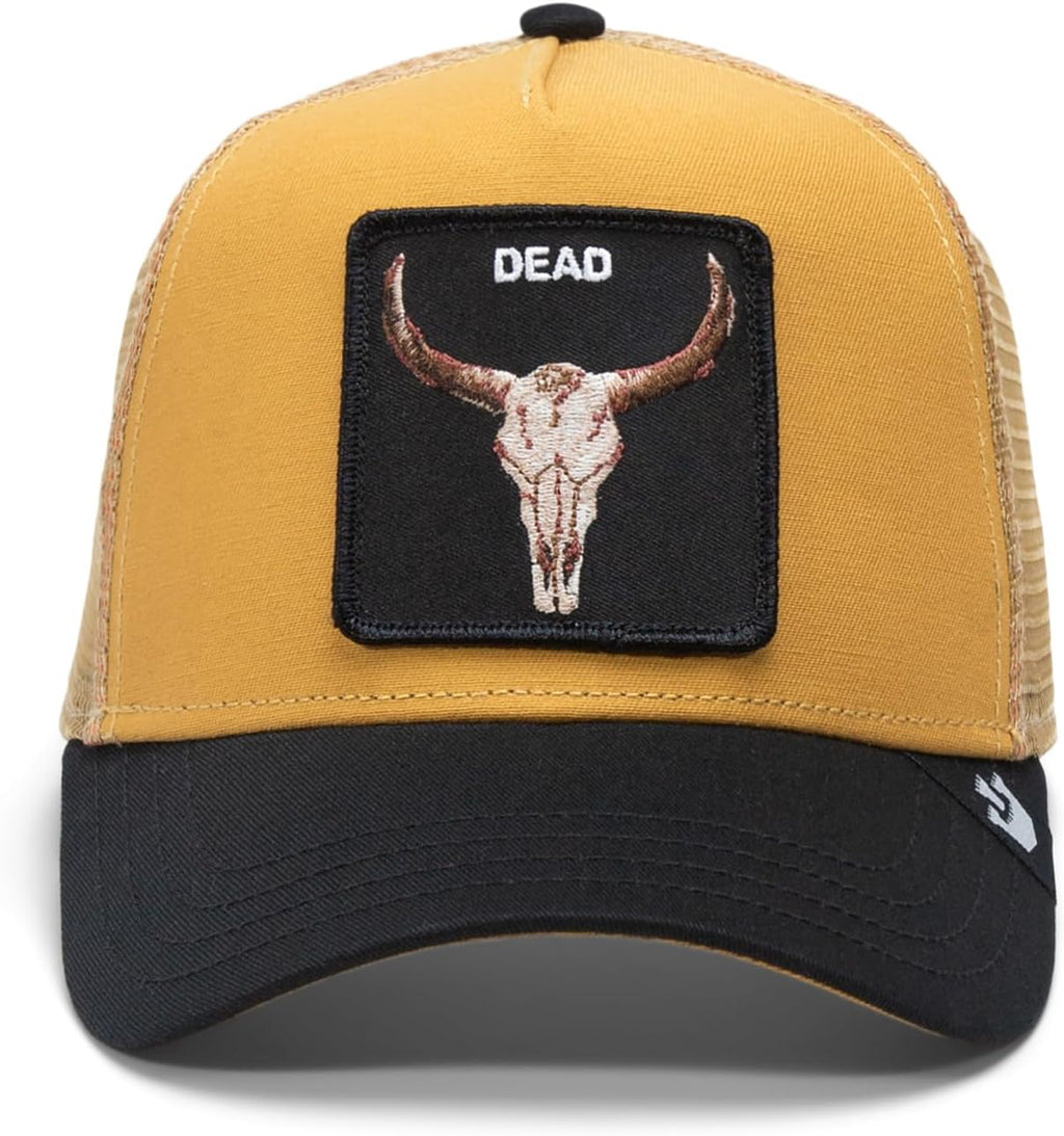 Goorin The Dead Skull Trucker Hat for Men and Women, Mustard, One Size, Unisex