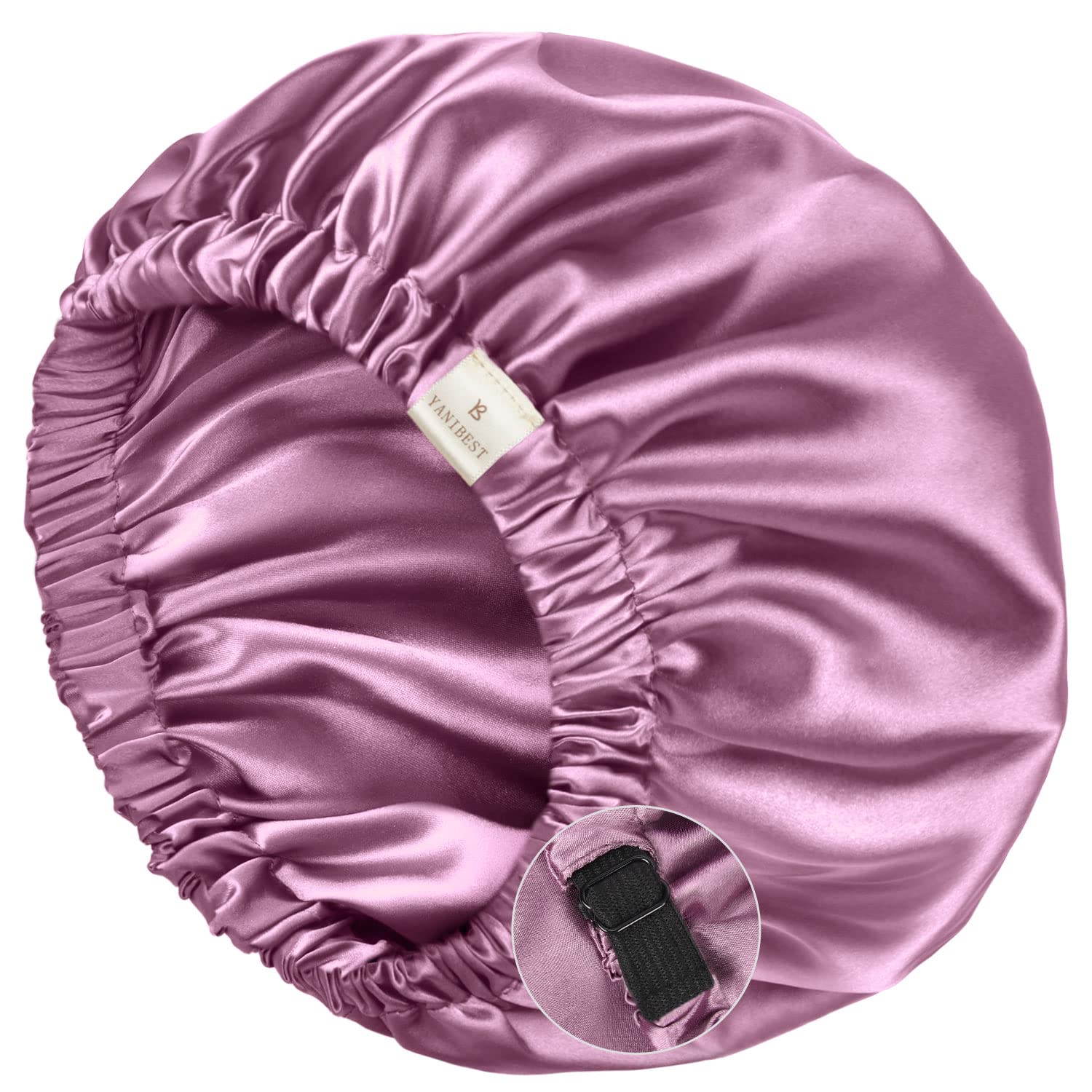 YANIBEST Silk Bonnet Satin Bonnet for Sleeping Women Men, Adjustable Double Layer Hair Bonnet for Curly Braids Reduce Frizz