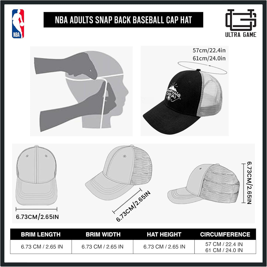 Ultra Game Men’s NBA Official Twill Snap Back Ultimate Baseball Cap Hat