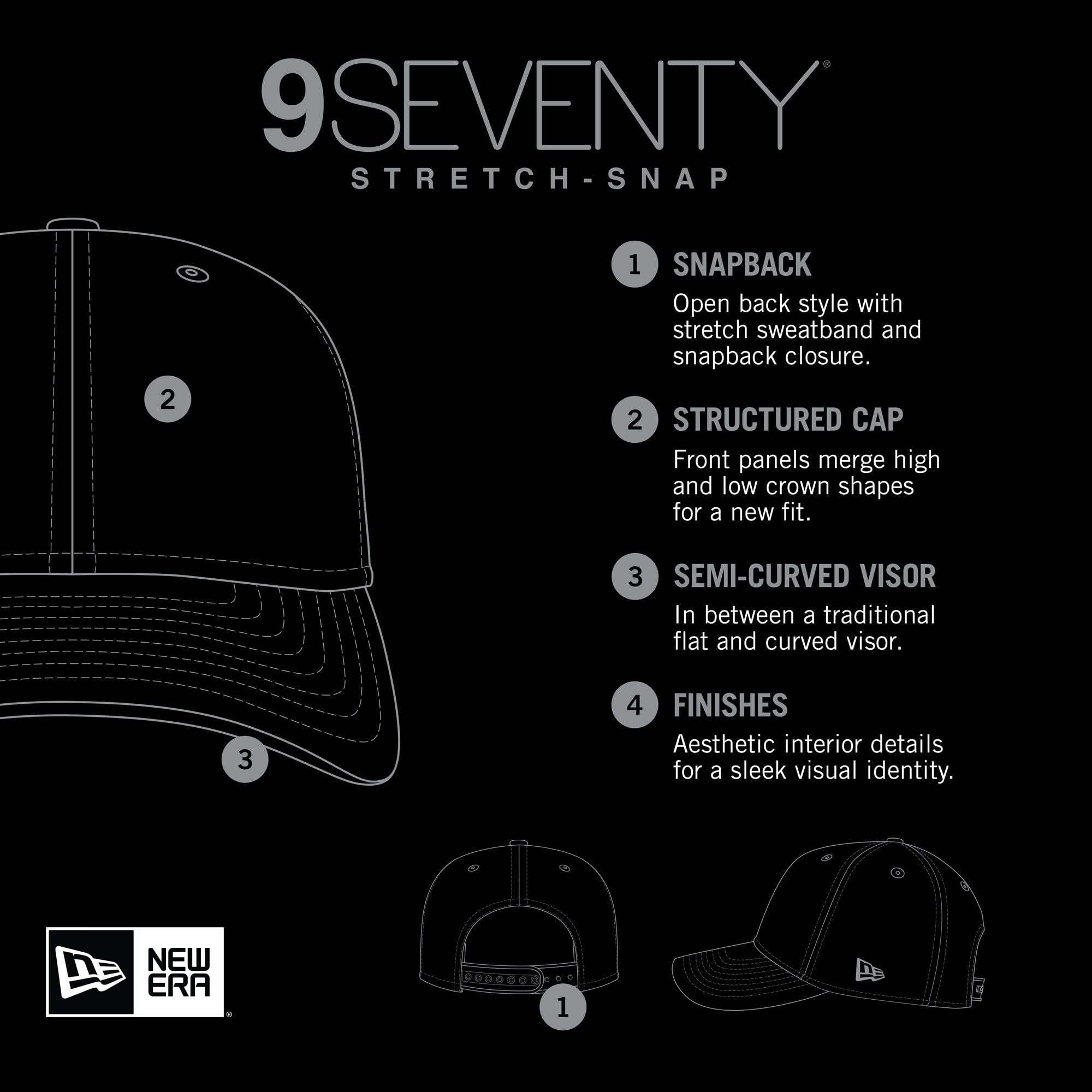 New Era Unisex-Adult MLB Player Replica 9SEVENTY Baseball Team Color Stretch Adjustable Snapback Hat One Size Fits All