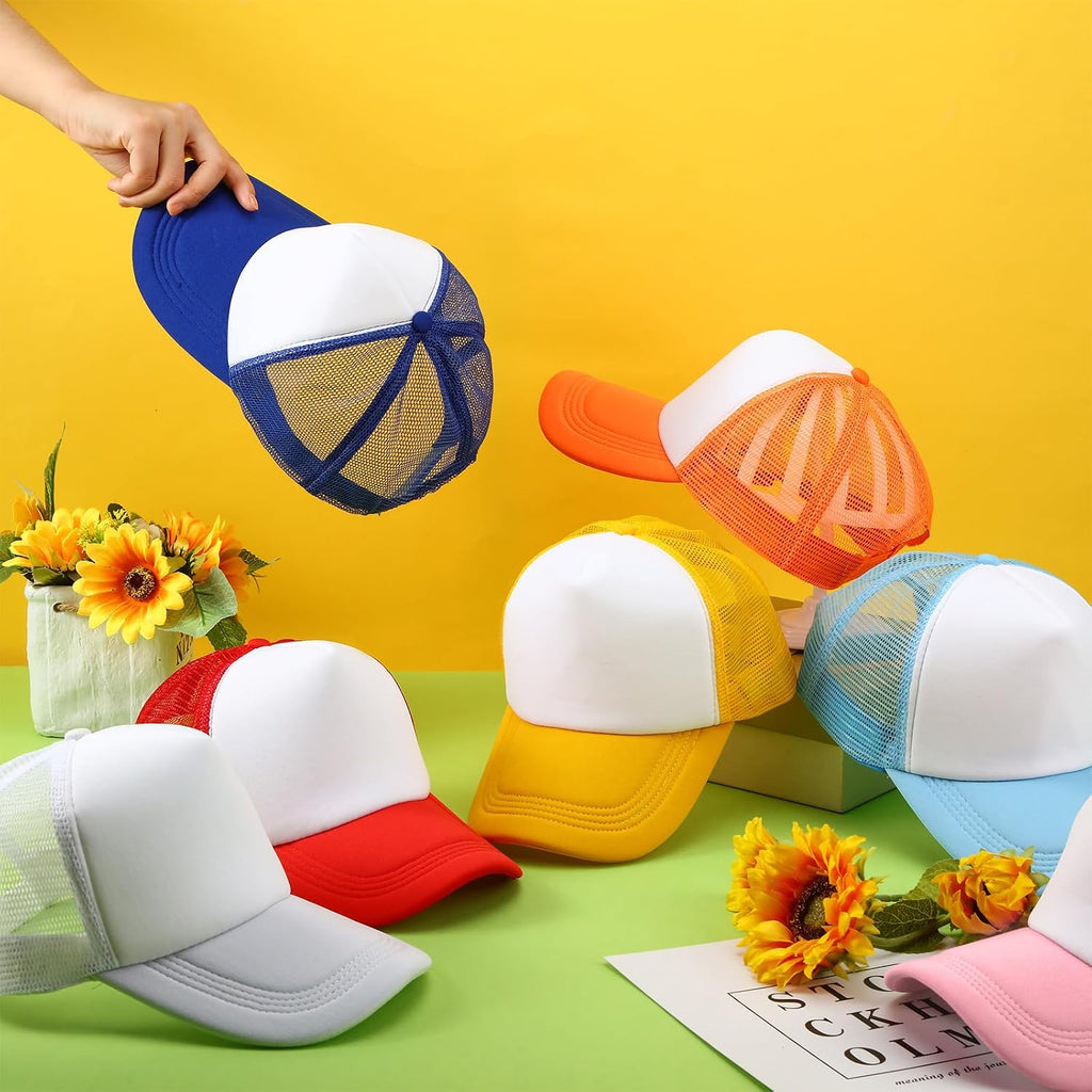 Hercicy 40 Pack Sublimation Blank Trucker Hat Bulk Wholesale Mesh Baseball Cap for Women Men DIY Hat Bar Party
