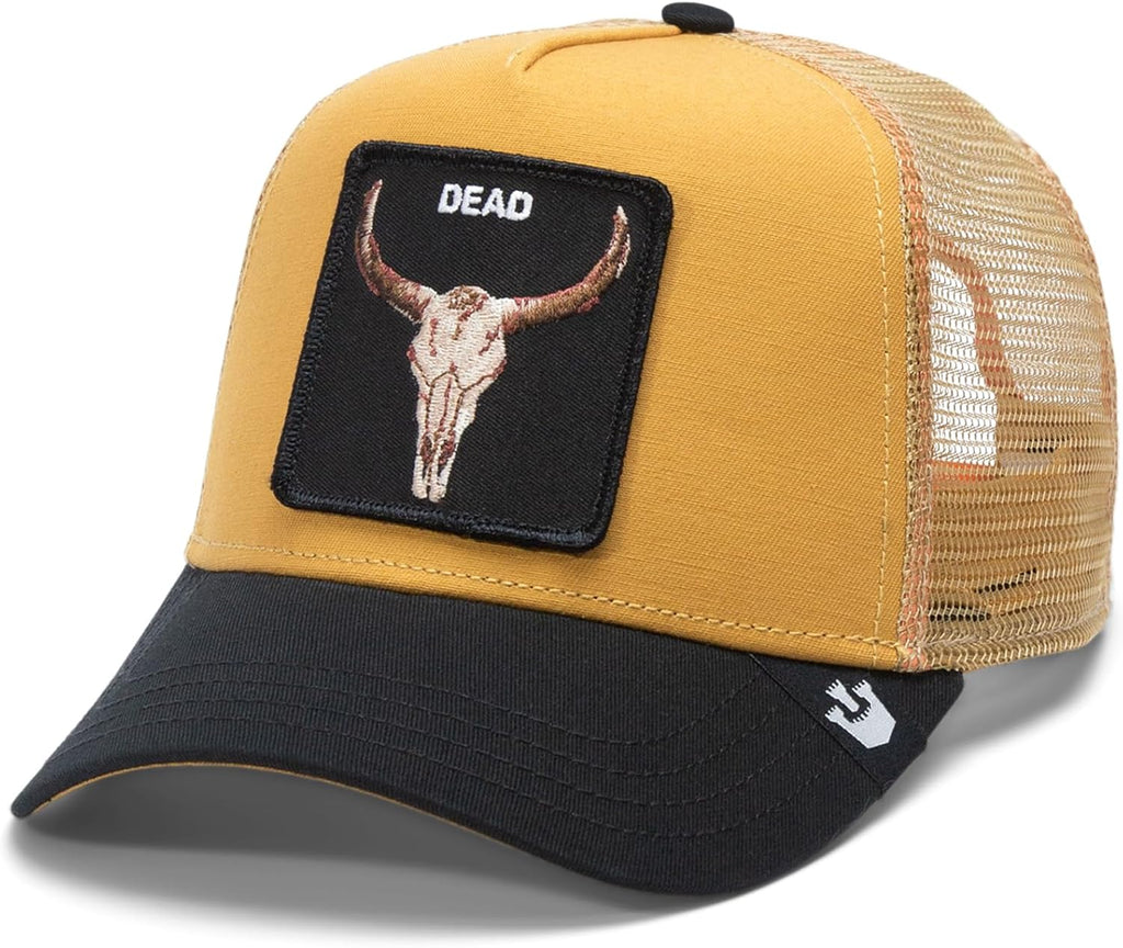 Goorin The Dead Skull Trucker Hat for Men and Women, Mustard, One Size, Unisex