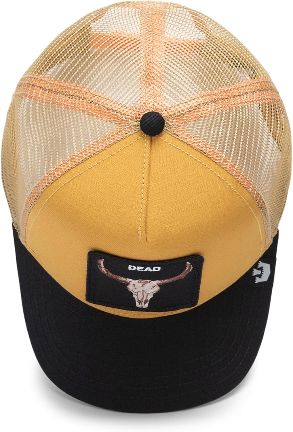 Goorin The Dead Skull Trucker Hat for Men and Women, Mustard, One Size, Unisex