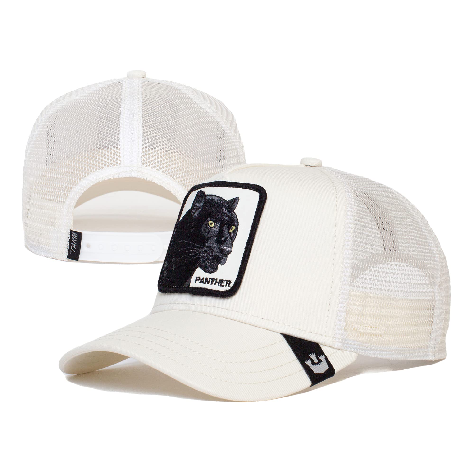 Goorin Bros. The Farm Original Core Unisex Adjustable Snapback Trucker Hat, White Panther, One Size