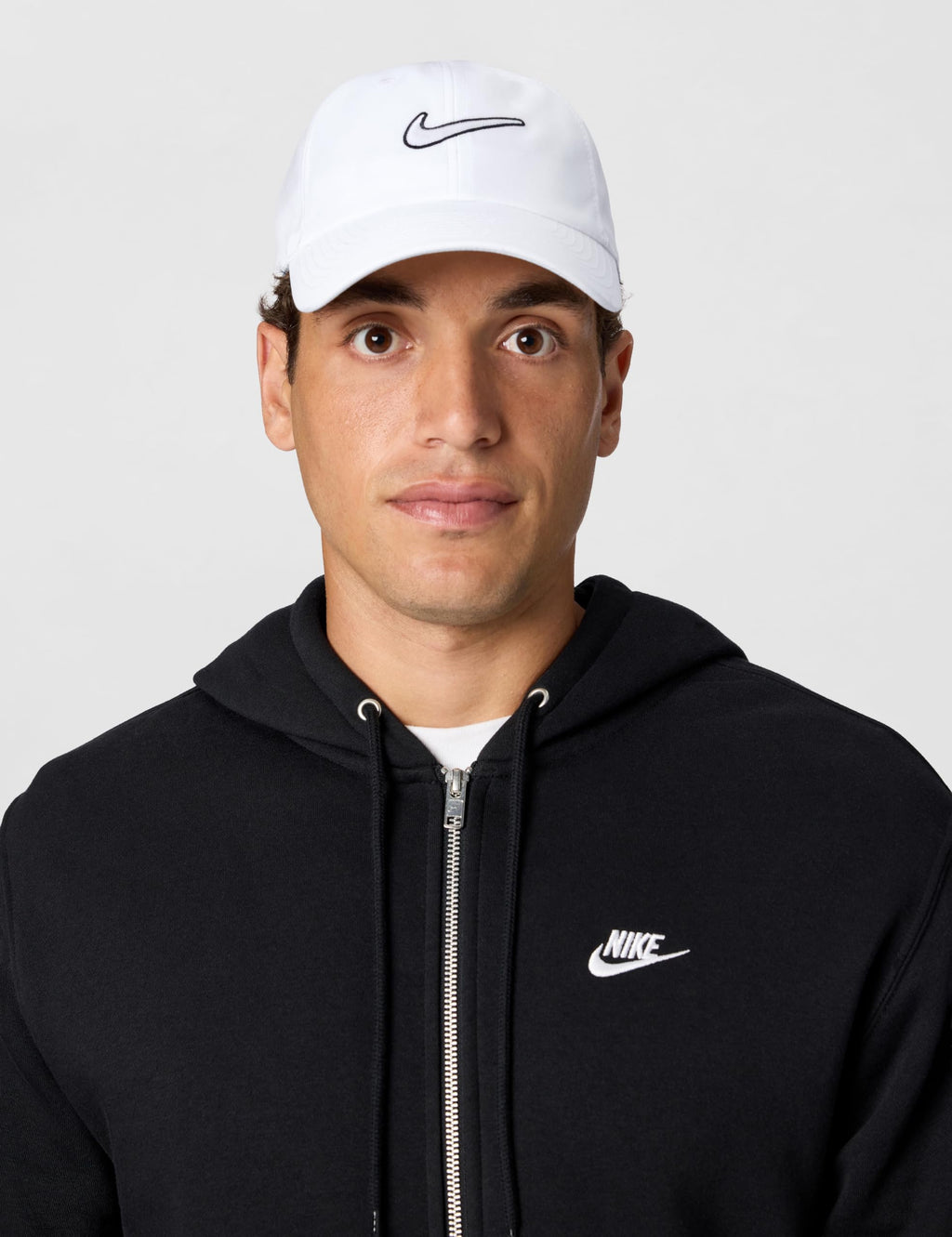 Nike Club Unstructured Swoosh Cap, White/White, Small/Medium