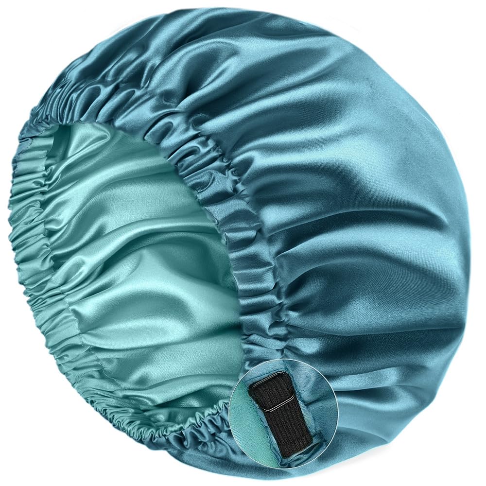 YANIBEST Silk Bonnet Satin Bonnet for Sleeping Women Men, Adjustable Double Layer Hair Bonnet for Curly Braids Reduce Frizz