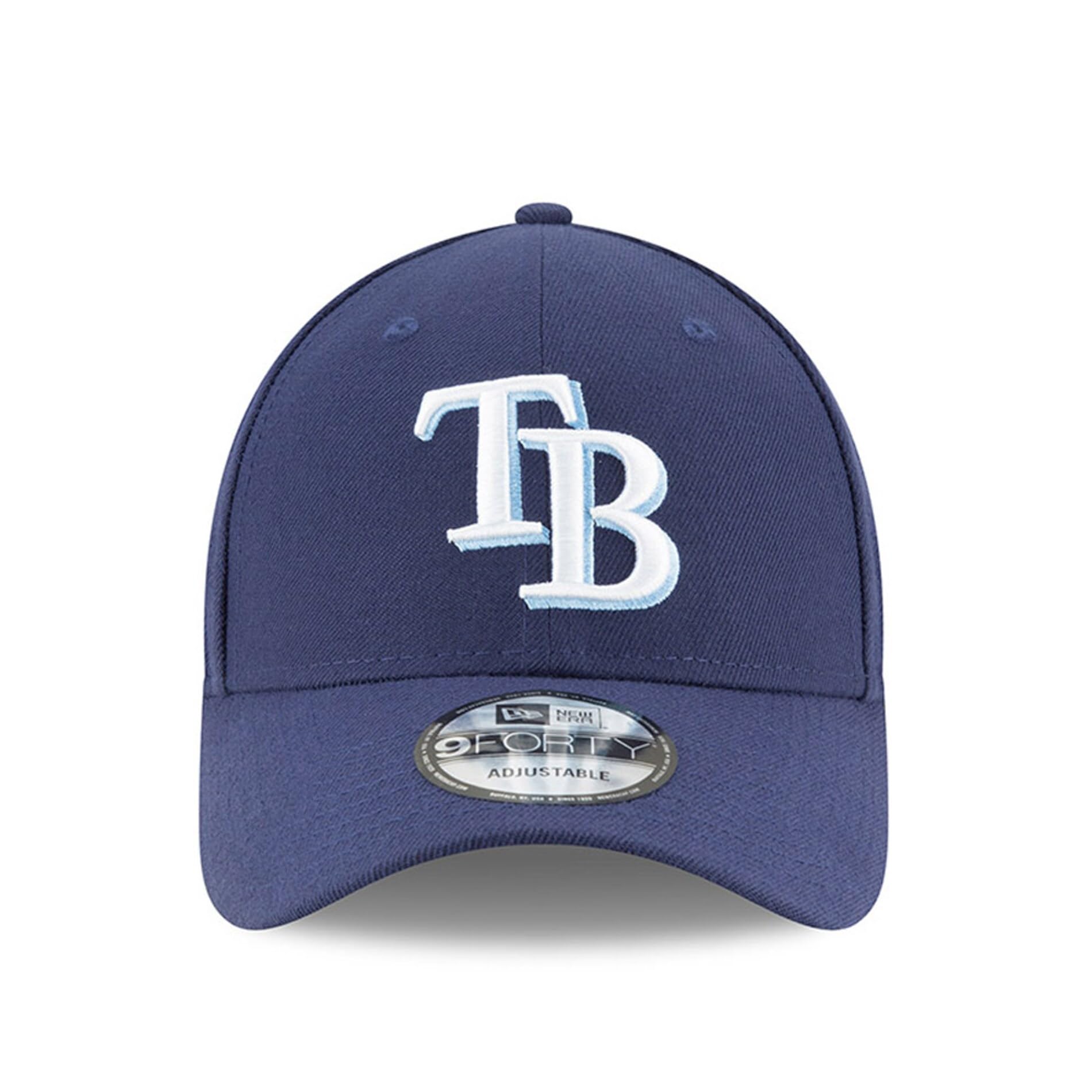 New Era MLB The League 9FORTY Team Color Primary Logo Adjustable Hat Cap One Size Fits All - Tampa Bay Rays Navy