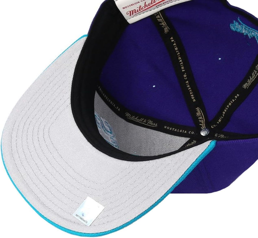 Mitchell & Ness Charlotte Hornets Core Basic Snapback Adjustable Hat Cap - Purple