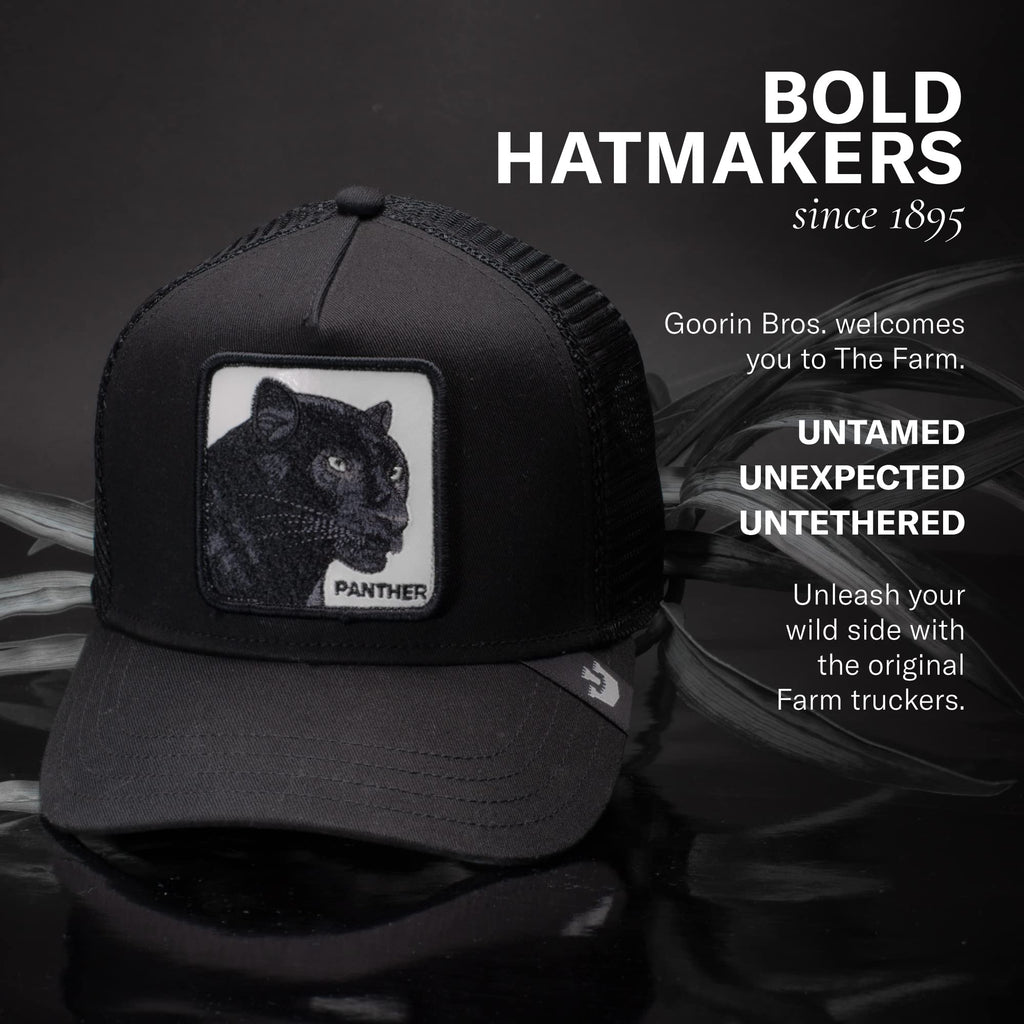 Goorin Bros. The Farm Original Core Unisex Adjustable Snapback Trucker Hat, White Panther, One Size