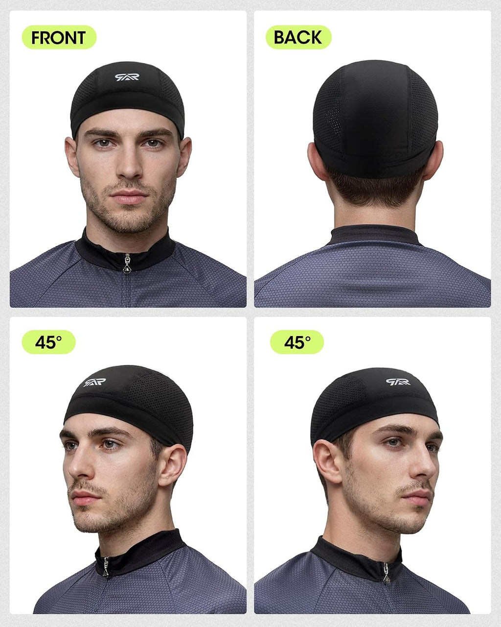 3Pcs Breathable Mesh Skull Cap,Lightweight Quick Dry Sports Helmet Liner for Men Women, Cooling Cycling Beanies