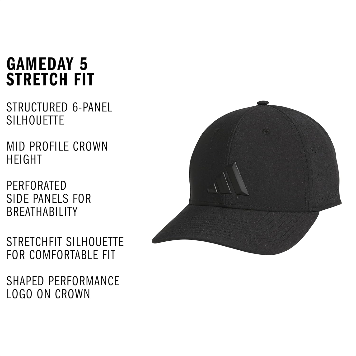 adidas Gameday Structured Stretch Fit Hat 4.0