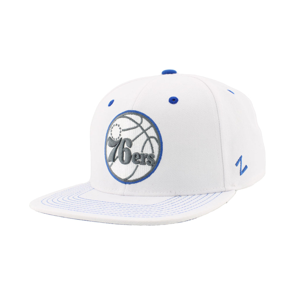 ZHATS NBA Unisex-Adult NBA Officially Licensed Adjustable Snapback Hat Flat Bill Z11 Pop White