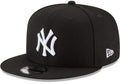 New Era Unisex-Adult MLB 9Fifty Black White Primary Logo Adjustable Snapback Hat Cap One Size Fits All - New York Yankees Black White