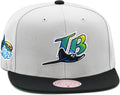 Mitchell & Ness Tampa Bay Devil Rays Cooperstown MLB Away Snapback Hat Cap - Grey/Black