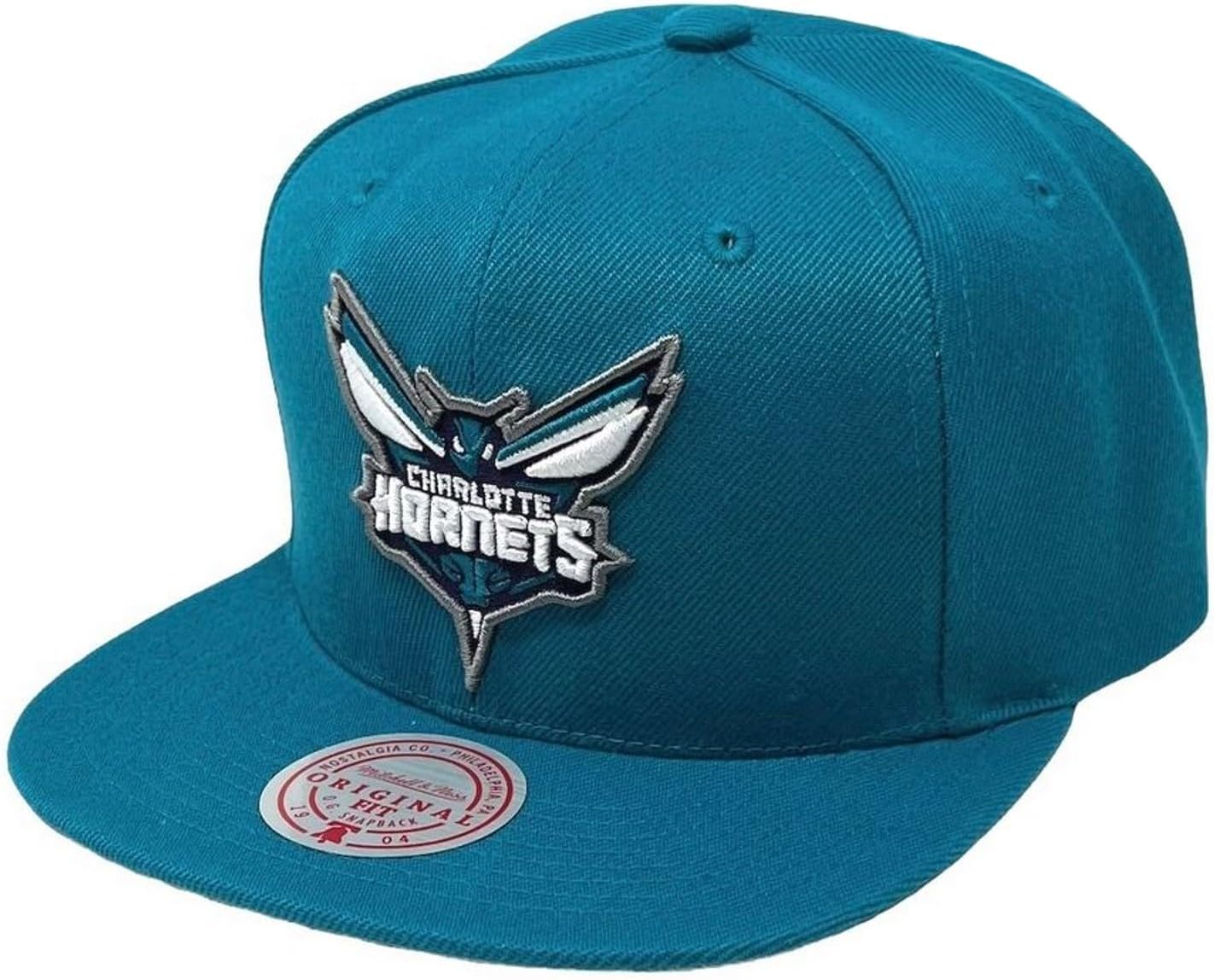 Mitchell & Ness Charlotte Hornets Core Basic Snapback Adjustable Hat Cap - Teal