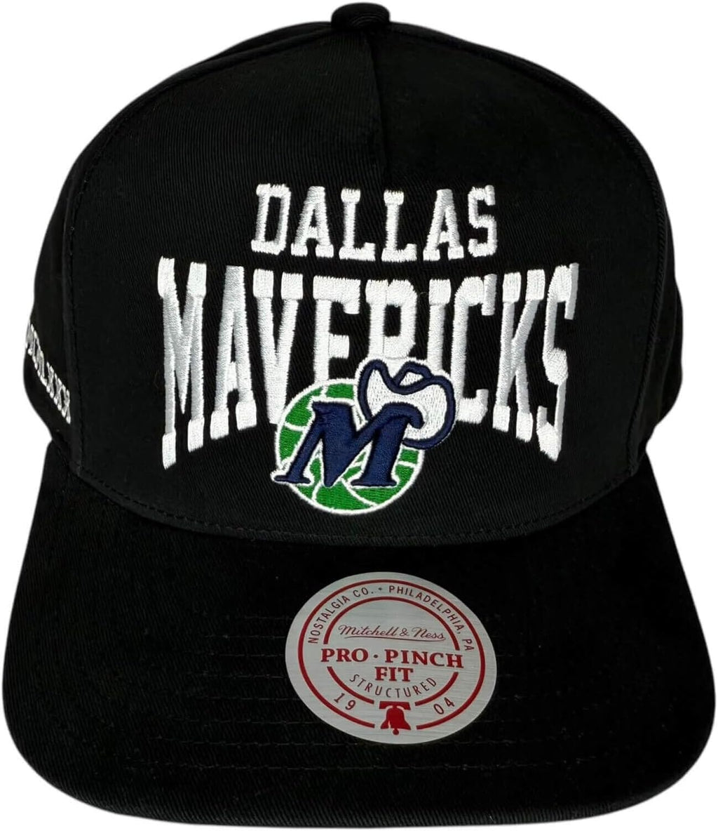 Mitchell & Ness Dallas Mavericks Big Time Pro Hardwood Classic Snapback Hat Cap - Black
