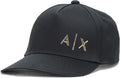 Armani Exchange Men's Black and Gold Baseball Hat, Black, One Size