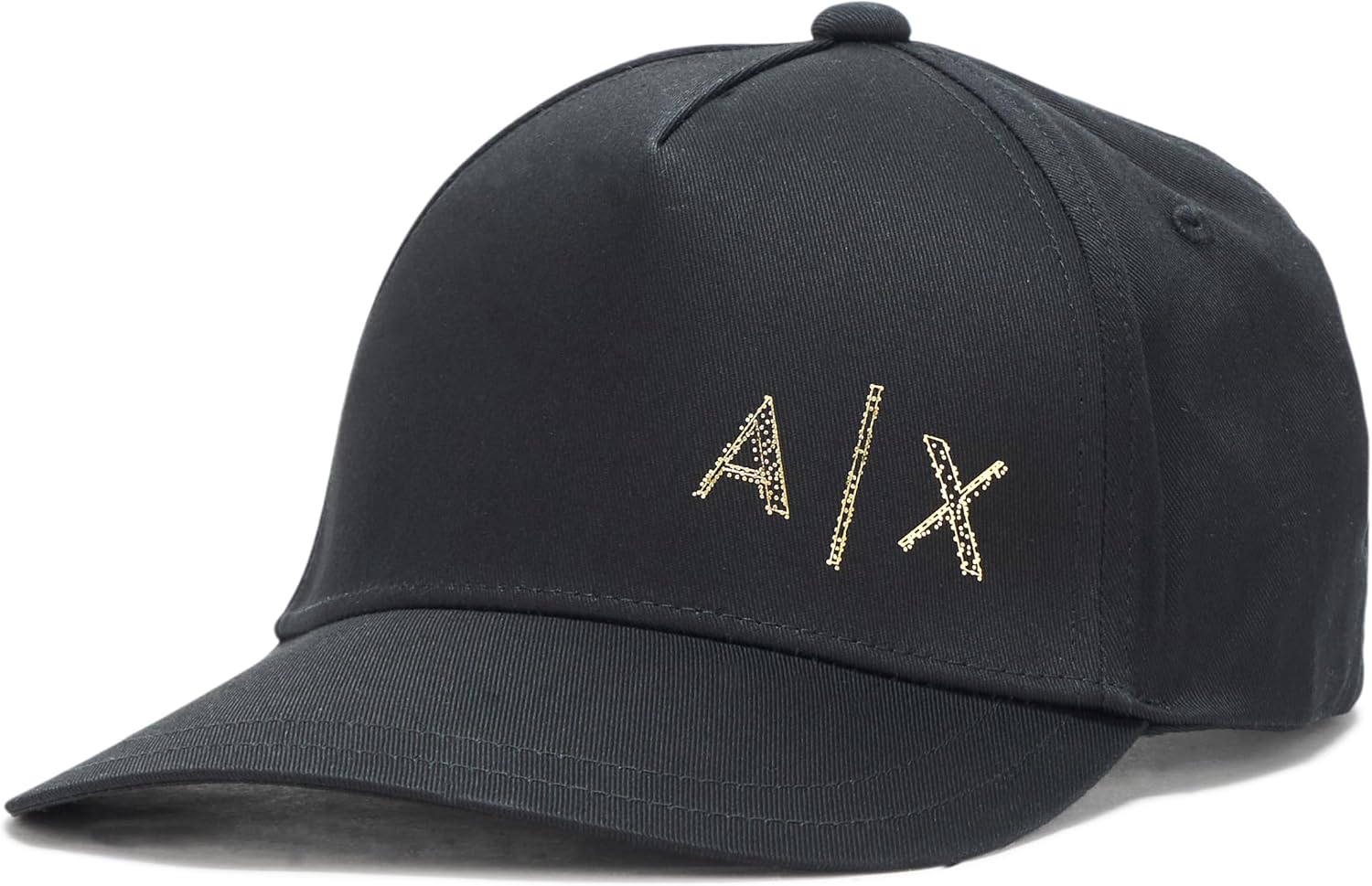 Armani Exchange Men's Black and Gold Baseball Hat, Black, One Size