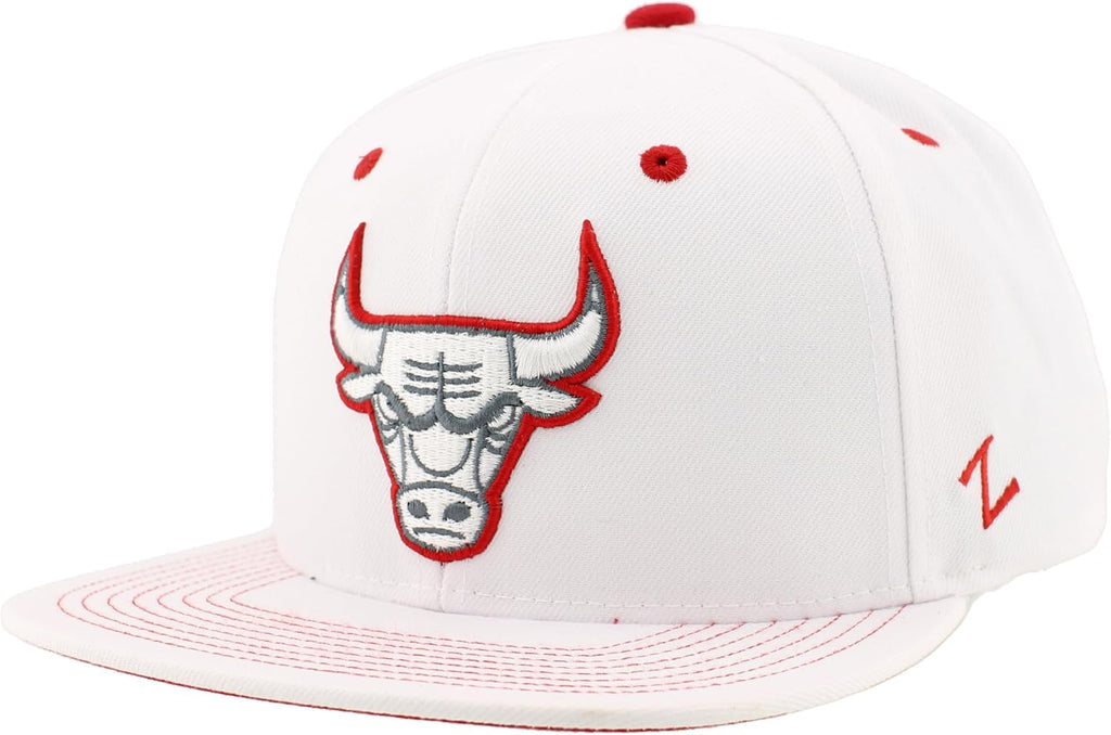 ZHATS NBA Unisex-Adult NBA Officially Licensed Adjustable Snapback Hat Flat Bill Z11 Pop White