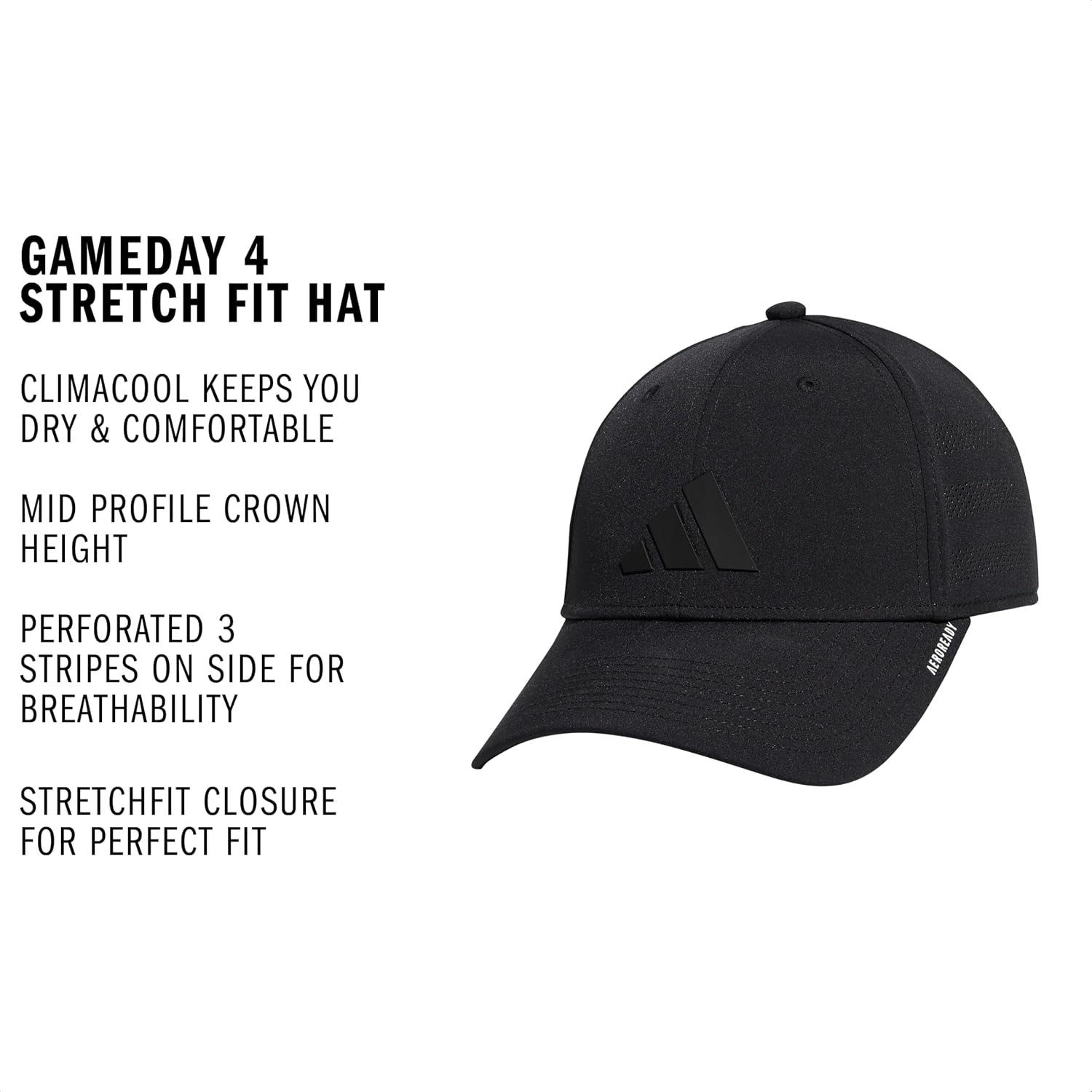 adidas Gameday Structured Stretch Fit Hat 4.0