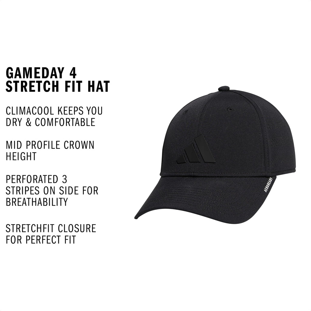 Adidas Mens Gameday Hat – Athletic Baseball Cap, Stretch Fit