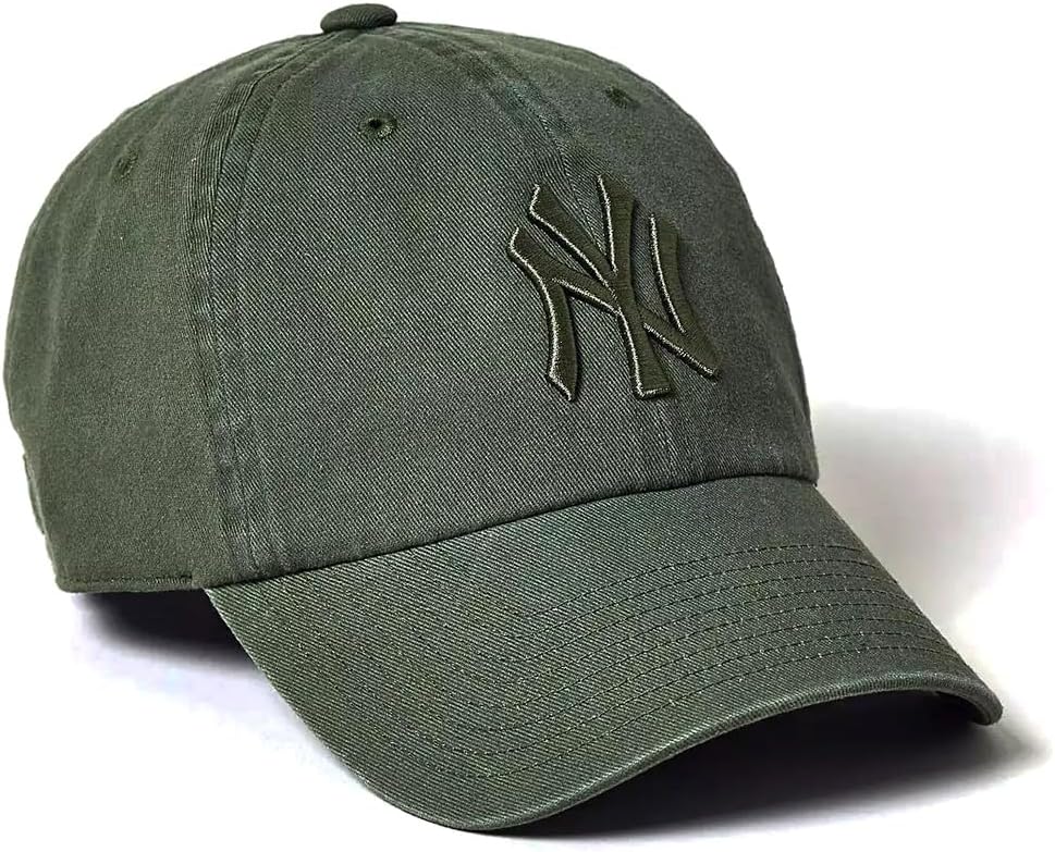 Mitchell & Ness NY New York Yankees Classic Dad Strapback Cap, Adjustable Hat Olive