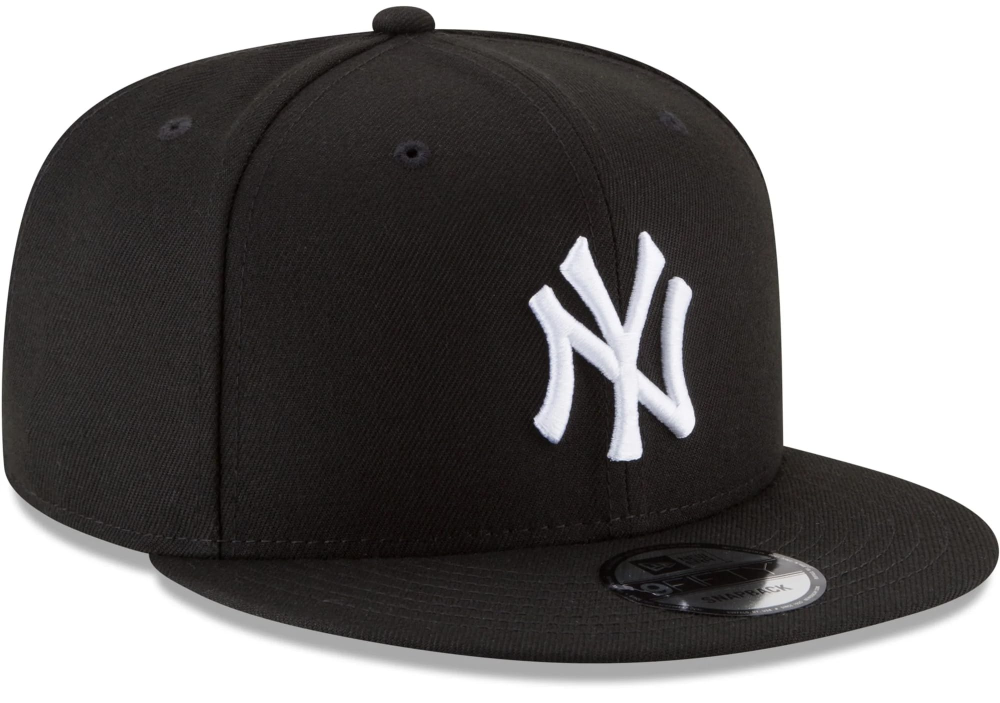 New Era Unisex-Adult MLB 9Fifty Black White Primary Logo Adjustable Snapback Hat Cap One Size Fits All - New York Yankees Black White