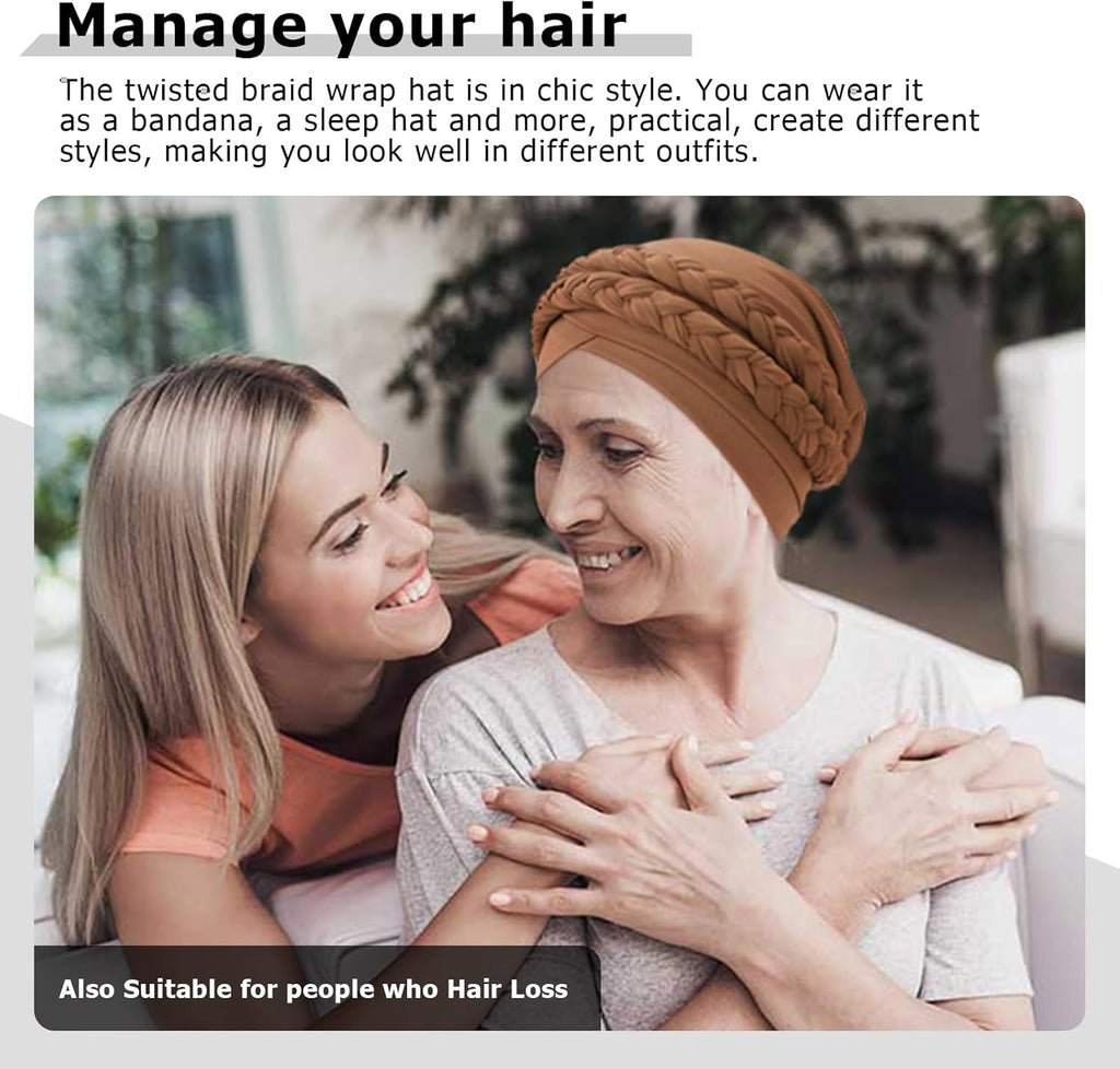 African Women Turban Caps Pre-Tied Twisted Turbans Head Scarf for Women Hair Wraps Cover Beanie Cancer Chemo Headwear