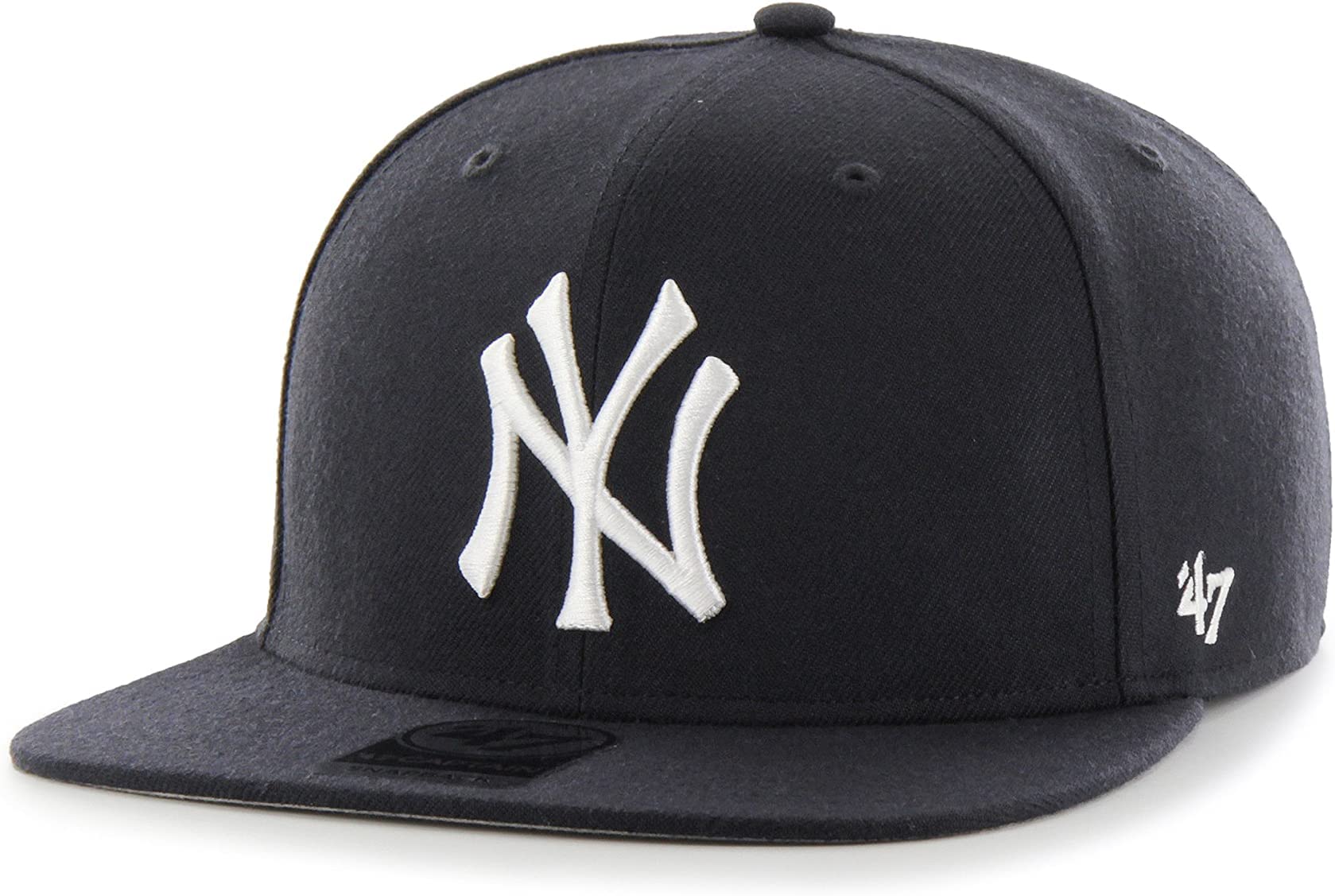 47 MLB Sure Shot Captain Hat Adjustable Structured 6-Panel Snapback Hat Cap, Adult One Size Fits All (as1, Alpha, one_Size, New York Yankees)