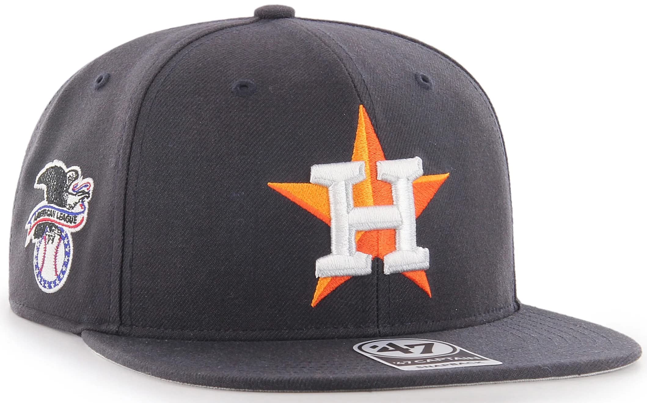 47 MLB Sure Shot Captain Hat Adjustable Structured 6-Panel Snapback Hat Cap, Adult One Size Fits All