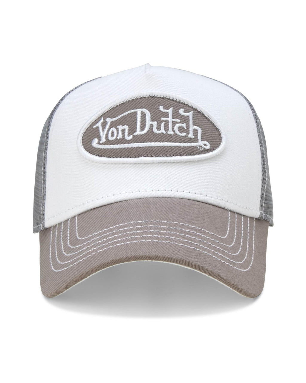 Von Dutch Unisex Trucker Hat - Curved Bill Mesh Back Retro Classic Colorblock Snapback Baseball Cap for Men and Women