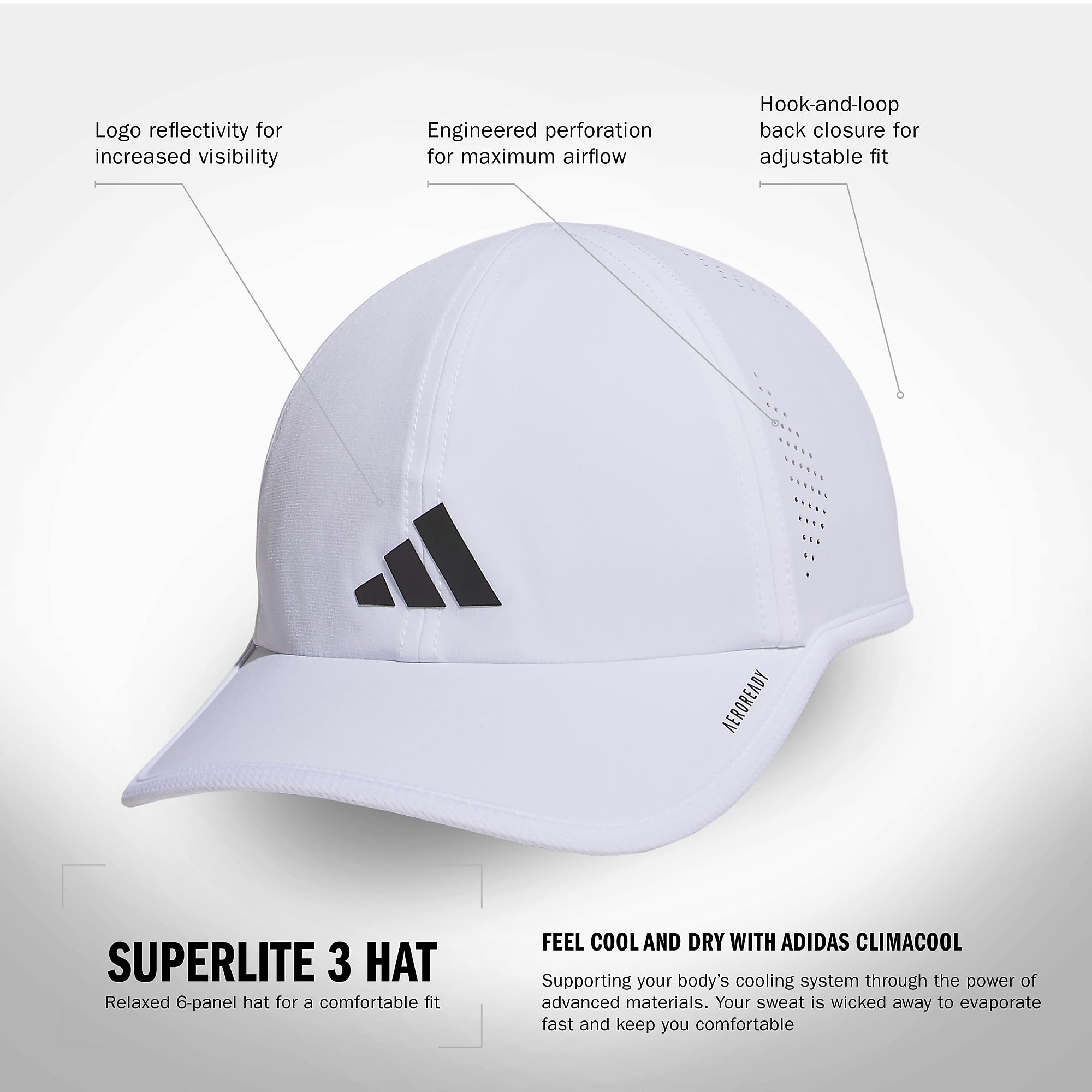 adidas Men's Superlite Hat – Lightweight Moisture-Wicking Cap for Workout and Training