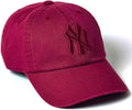 Mitchell & Ness NY New York Yankees Classic Dad Strapback Cap, Adjustable Hat Burgundy