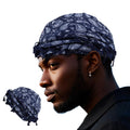 Turban for Men, Paisley Turban Durags with Tassel, Satin Lined Head Wraps, Vintage Pre-Tied Tassels Braid Bonnet Durag