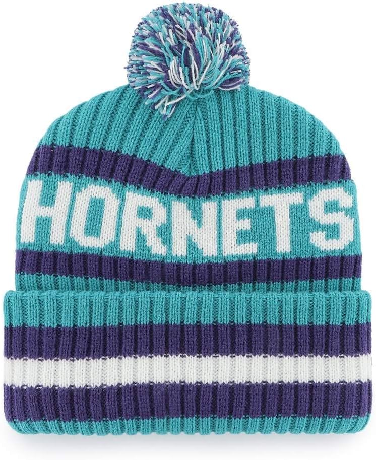 47 NHL Unisex-Adult Team Color Officially Licensed Primary Logo Bering Sport Knit Cuffed Pom Beanie Cold Weather Hat
