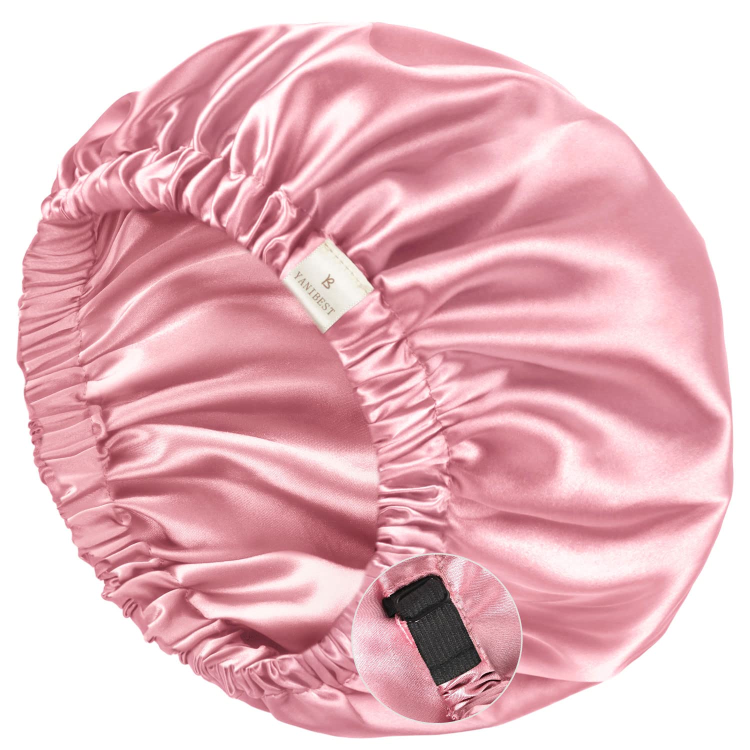YANIBEST Silk Bonnet Satin Bonnet for Sleeping Women Men, Adjustable Double Layer Hair Bonnet for Curly Braids Reduce Frizz