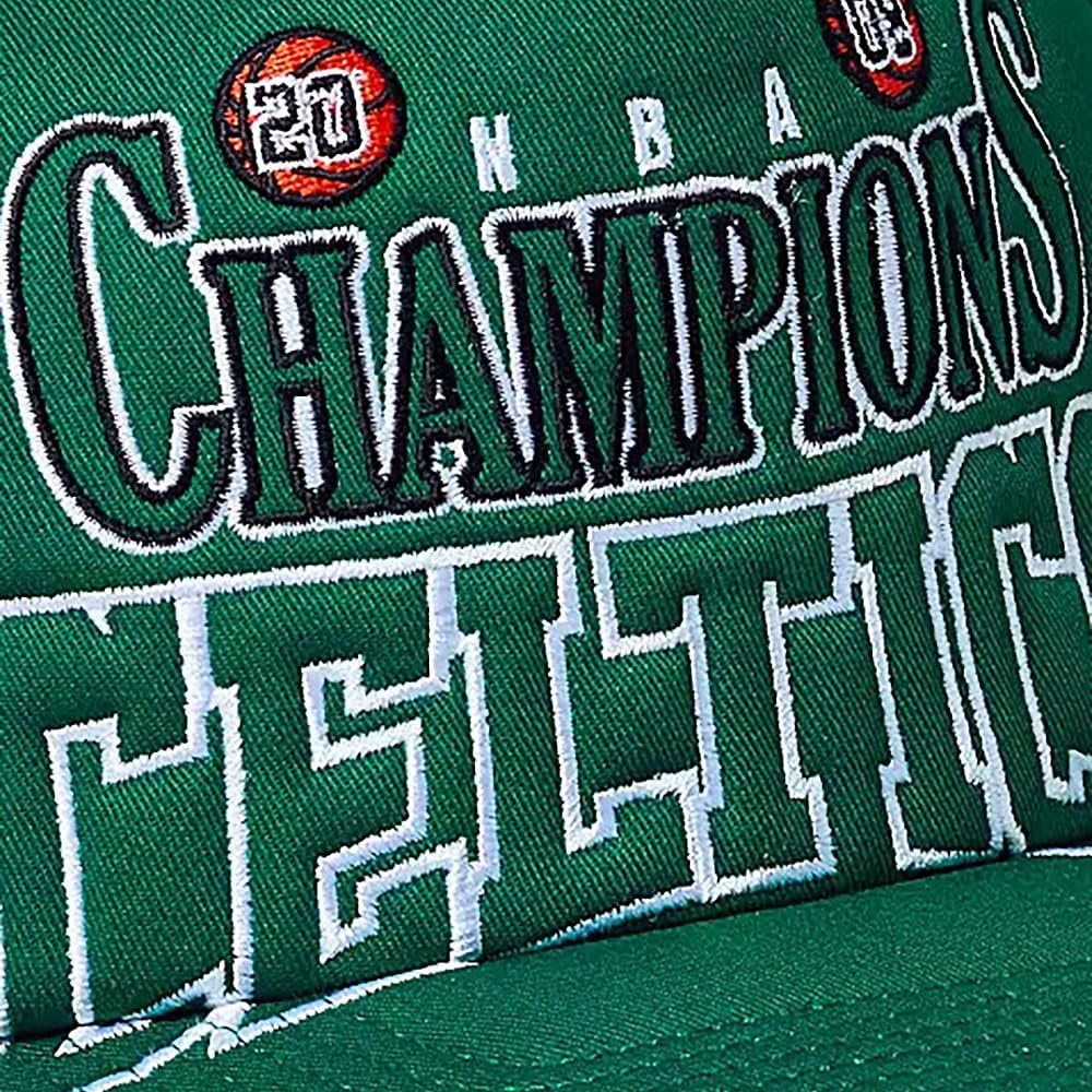 Mitchell & Ness Boston Celtics 2008 NBA Finals Champions Foam Front Trucker Cap, Adjustable Hat Green
