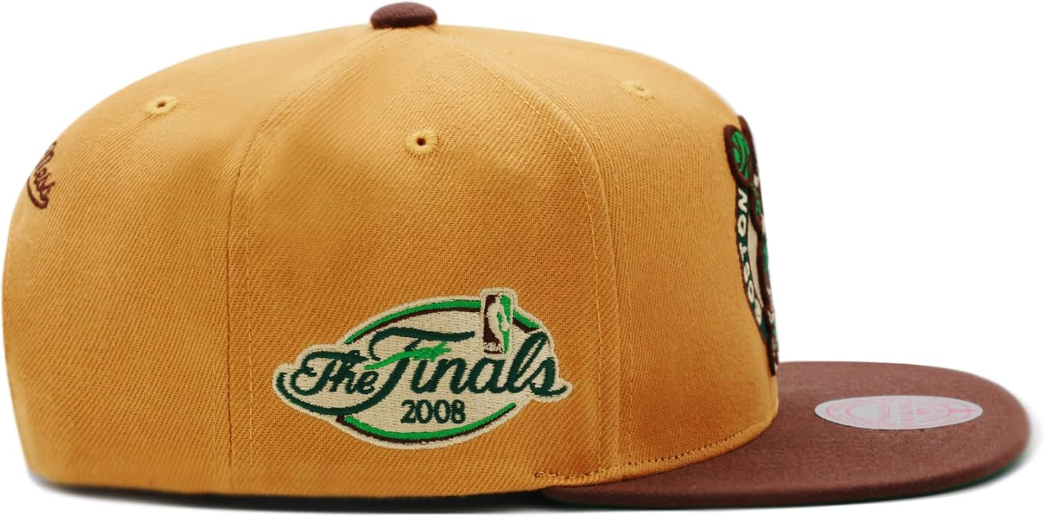 Mitchell & Ness Boston Celtics Beef and Broccoli Snapback Hat Cap - Wheat/Brown/Green