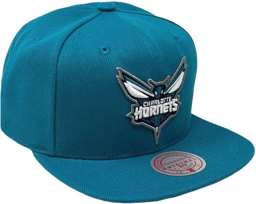 Mitchell & Ness Charlotte Hornets Core Basic Snapback Adjustable Hat Cap - Teal