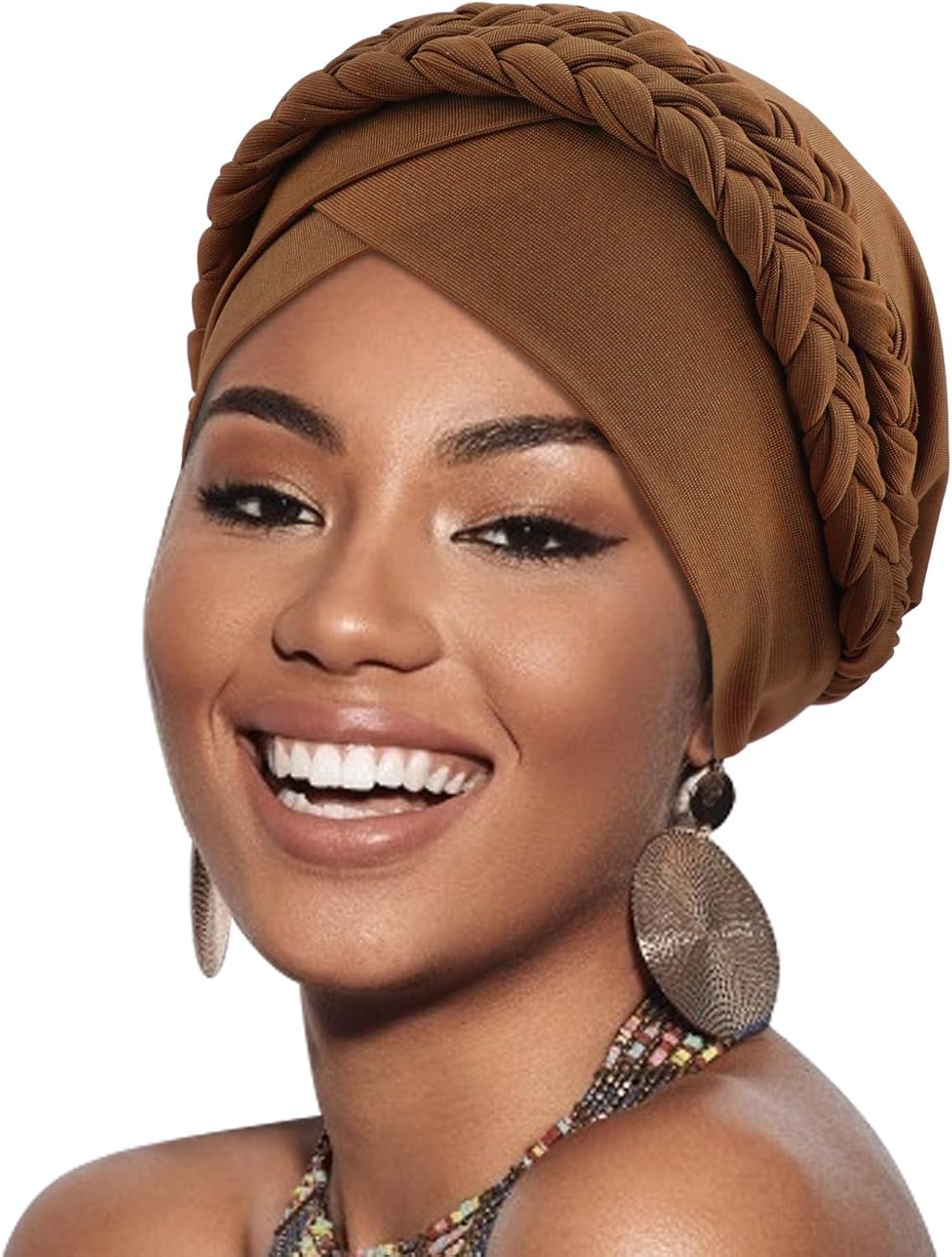 African Women Turban Caps Pre-Tied Twisted Turbans Head Scarf for Women Hair Wraps Cover Beanie Cancer Chemo Headwear